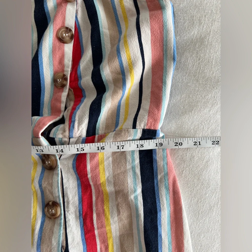 Forever 21 Women’s Striped Romper 2X Multicolor Rainbow Buttons Plus Size - Picture 12 of 12